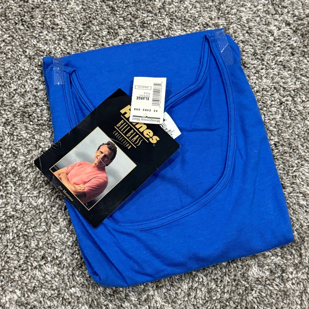 Vintage 1991 Hanes Bill Blass Collection Tank Top TShirt Mens XL Made in USA NWT